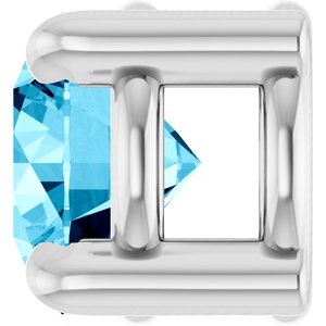 Platinum 4 mm Natural Aquamarine Pendant