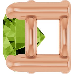 14K Rose 4 mm Natural Peridot Pendant