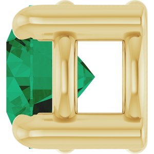 14K Yellow 4 mm Lab-Grown Emerald Pendant
