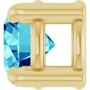 14K Yellow 4 mm Natural Blue Zircon Pendant