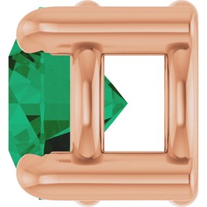 14K Rose 4 mm Natural Emerald Pendant