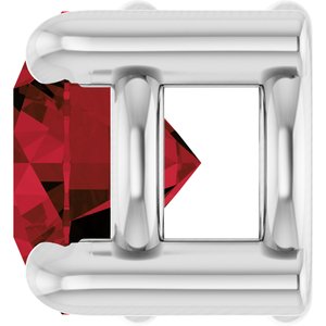 Platinum 4 mm Natural Mozambique Garnet Pendant