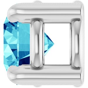 Sterling Silver 4 mm Natural Blue Zircon Pendant