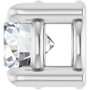 14K White 4 mm Natural White Sapphire Pendant
