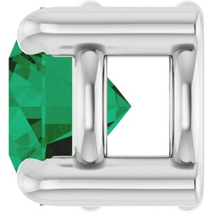 Platinum 4 mm Natural Emerald Pendant
