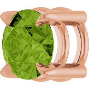 14K Rose 5 mm Natural Peridot Pendant