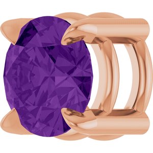 14K Rose Gold 5 mm Natural Amethyst Pendant