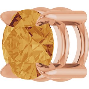 14K Rose 5 mm Natural Citrine Pendant