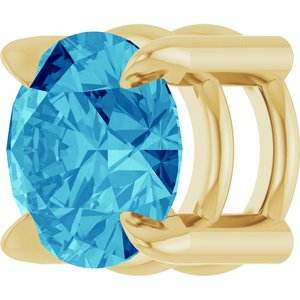 14K Yellow 5 mm Natural Blue Zircon Pendant