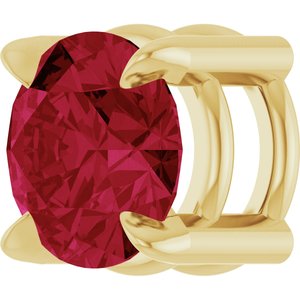14K Yellow 5 mm Lab-Grown Ruby Pendant
