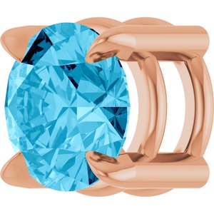 14K Rose 5 mm Natural Aquamarine Pendant