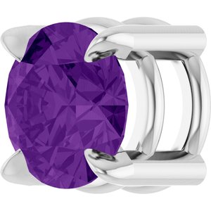 Sterling Silver 5 mm Natural Amethyst Pendant