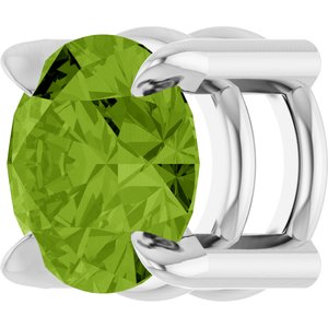 Sterling Silver 5 mm Natural Peridot Pendant