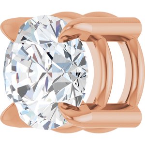 14K Rose 5 mm Natural White Sapphire Pendant