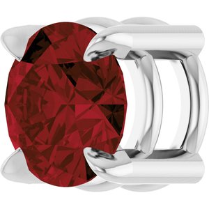 14K White 5 mm Natural Mozambique Garnet Pendant