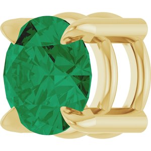 14K Yellow 5 mm Lab-Grown Emerald Pendant