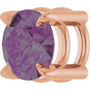 14K Rose 5 mm Lab-Grown Alexandrite Pendant