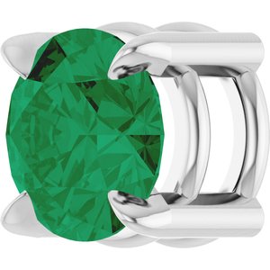Platinum 5 mm Natural Emerald Pendant