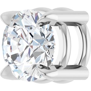 Platinum 5 mm Natural White Sapphire Pendant