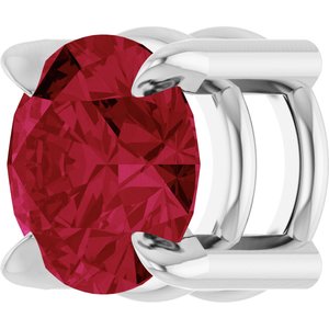 Platinum 5 mm Lab-Grown Ruby Pendant