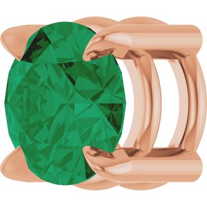 14K Rose 5 mm Natural Emerald Pendant