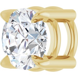 14K Yellow 5 mm Natural White Sapphire Pendant