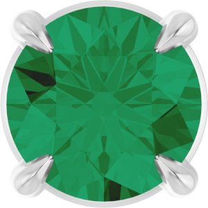 Platinum 5 mm Lab-Grown Emerald Pendant