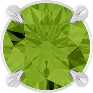 14K White 5 mm Natural Peridot Pendant