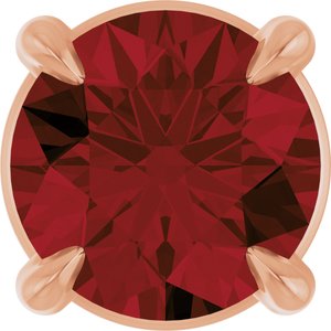 14K Rose 5 mm Natural Mozambique Garnet Pendant