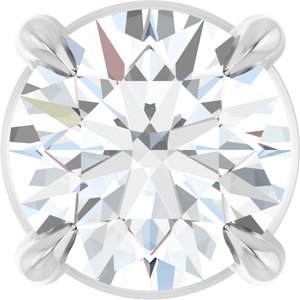 14K White 5 mm Natural White Sapphire Pendant