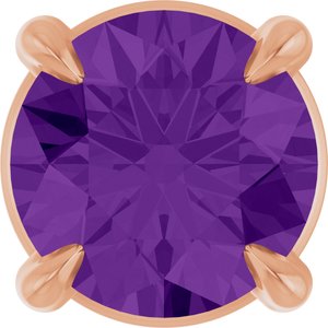 14K Rose Gold 5 mm Natural Amethyst Pendant