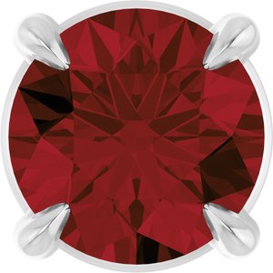 14K White 5 mm Natural Mozambique Garnet Pendant
