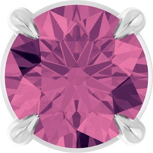 Sterling Silver 5 mm Natural Pink Tourmaline Pendant