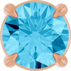 14K Rose 5 mm Natural Aquamarine Pendant