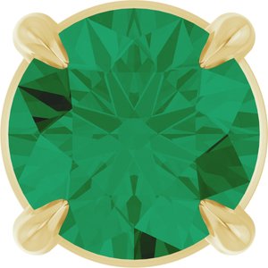 14K Yellow 5 mm Lab-Grown Emerald Pendant