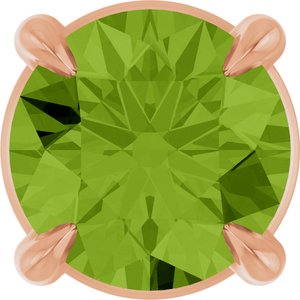 14K Rose 5 mm Natural Peridot Pendant