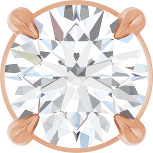 14K Rose 5 mm Natural White Sapphire Pendant