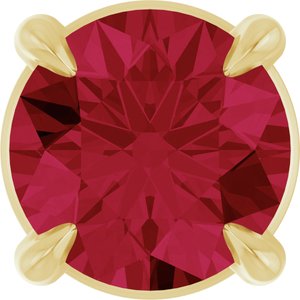 14K Yellow 5 mm Lab-Grown Ruby Pendant