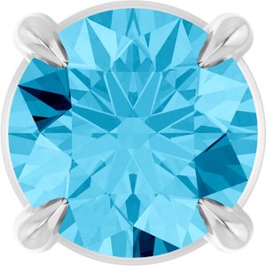 Platinum 5 mm Natural Aquamarine Pendant