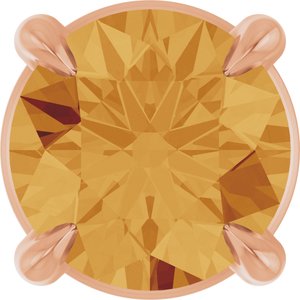 14K Rose 5 mm Natural Citrine Pendant