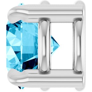 14K White 5 mm Natural Aquamarine Pendant