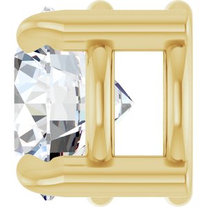 14K Yellow 5 mm Natural White Sapphire Pendant
