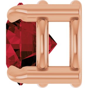 14K Rose 5 mm Natural Mozambique Garnet Pendant