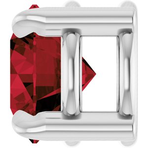 Platinum 5 mm Natural Mozambique Garnet Pendant