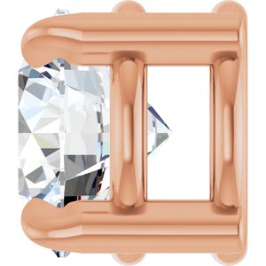 14K Rose 5 mm Natural White Sapphire Pendant