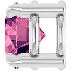 Platinum 5 mm Natural Pink Tourmaline Pendant