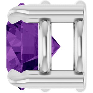 14K White Gold 5 mm Natural Amethyst Pendant