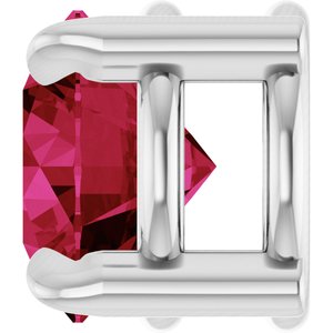 Platinum 5 mm Lab-Grown Ruby Pendant
