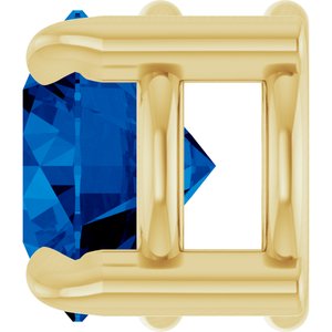 14K Yellow 5 mm Lab-Grown Blue Sapphire Pendant