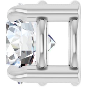 Platinum 5 mm Natural White Sapphire Pendant